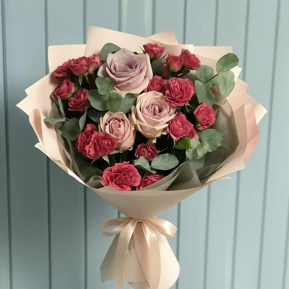 Букет цветов из: Гвоздики и Розы в Прокудском