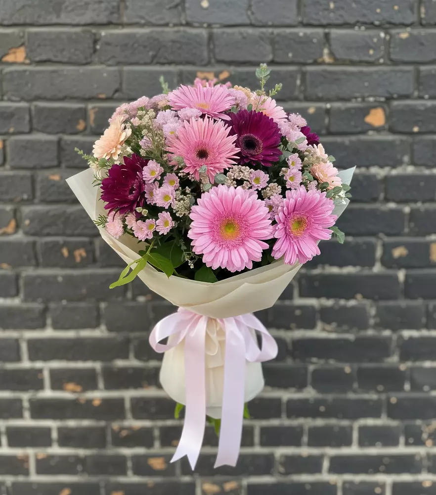 Букет цветов из: Герберы и Хризантемы в Прокудском