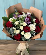 Букет цветов из:  Розы и Альстромерии в Прокудском