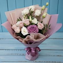 Букет цветов из:  Розы и Лизиантусы в Прокудском