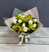 Букет цветов из:  Орхидеи и Розы в Прокудском