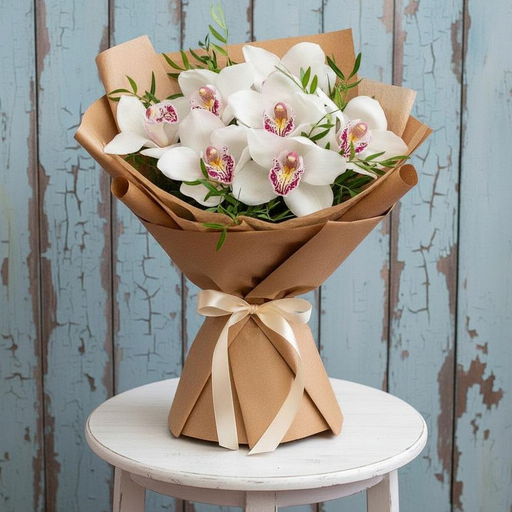 Букет цветов из: Орхидеи и Розы в Прокудском