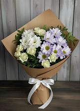 Букет цветов из:  Хризантемы и Розы в Прокудском