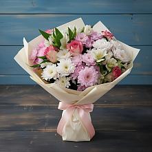 Букет цветов из:  Хризантемы, Альстромерии и Розы в Прокудском