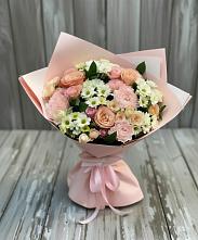 Букет цветов из:  Гвоздики, Розы и Хризантемы в Прокудском
