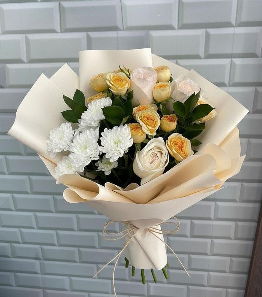 Букет цветов из: Розы и Хризантемы в Прокудском