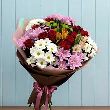 Букет цветов из:  Розы, Хризантемы и Альстромерии в Прокудском
