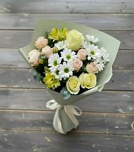 Букет цветов из:  Альстромерии, Розы и Хризантемы в Прокудском