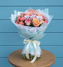 Букет цветов из:  Хризантемы и Розы в Прокудском