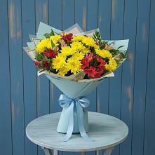Букет цветов из:  Альстромерии и Хризантемы в Прокудском