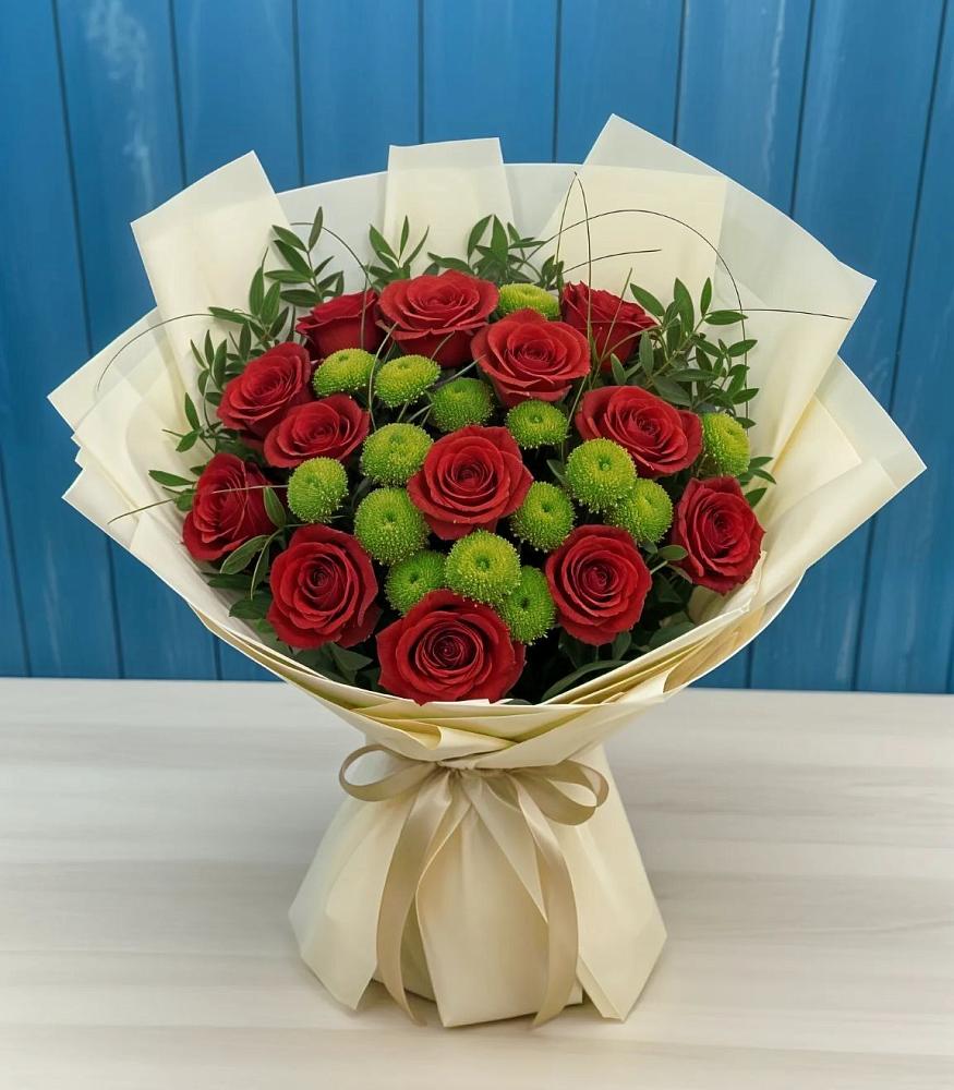 Букет цветов из: Розы и Хризантемы в Прокудском